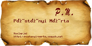 Pöstényi Márta névjegykártya